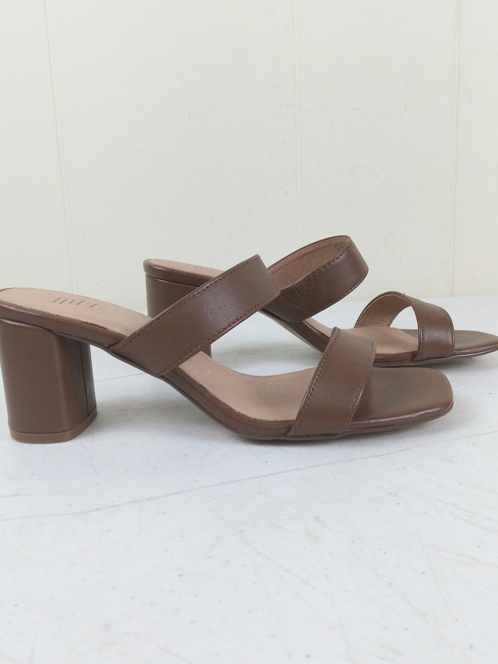 J. Jill Brown Double-Strap Block Heel Leather Sandals Women's Size 7.5 Slip On